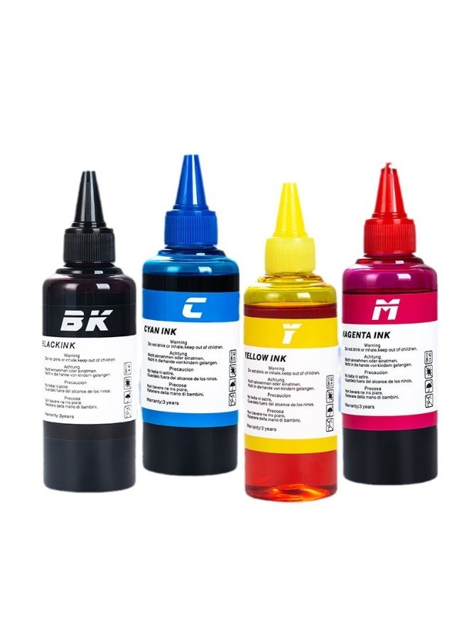 4-Pack من الحبر العالمي/حبر إعادة التعبئة مناسب لتعبئة طابعات الحبر 123 305 652 650 651 653 122 901 47 60 61 63 62 64 65 901 وطابعات خزان الحبر (1 أسود، 1 سلسلي، 1 ماجента، 1 أصفر) - Image 1